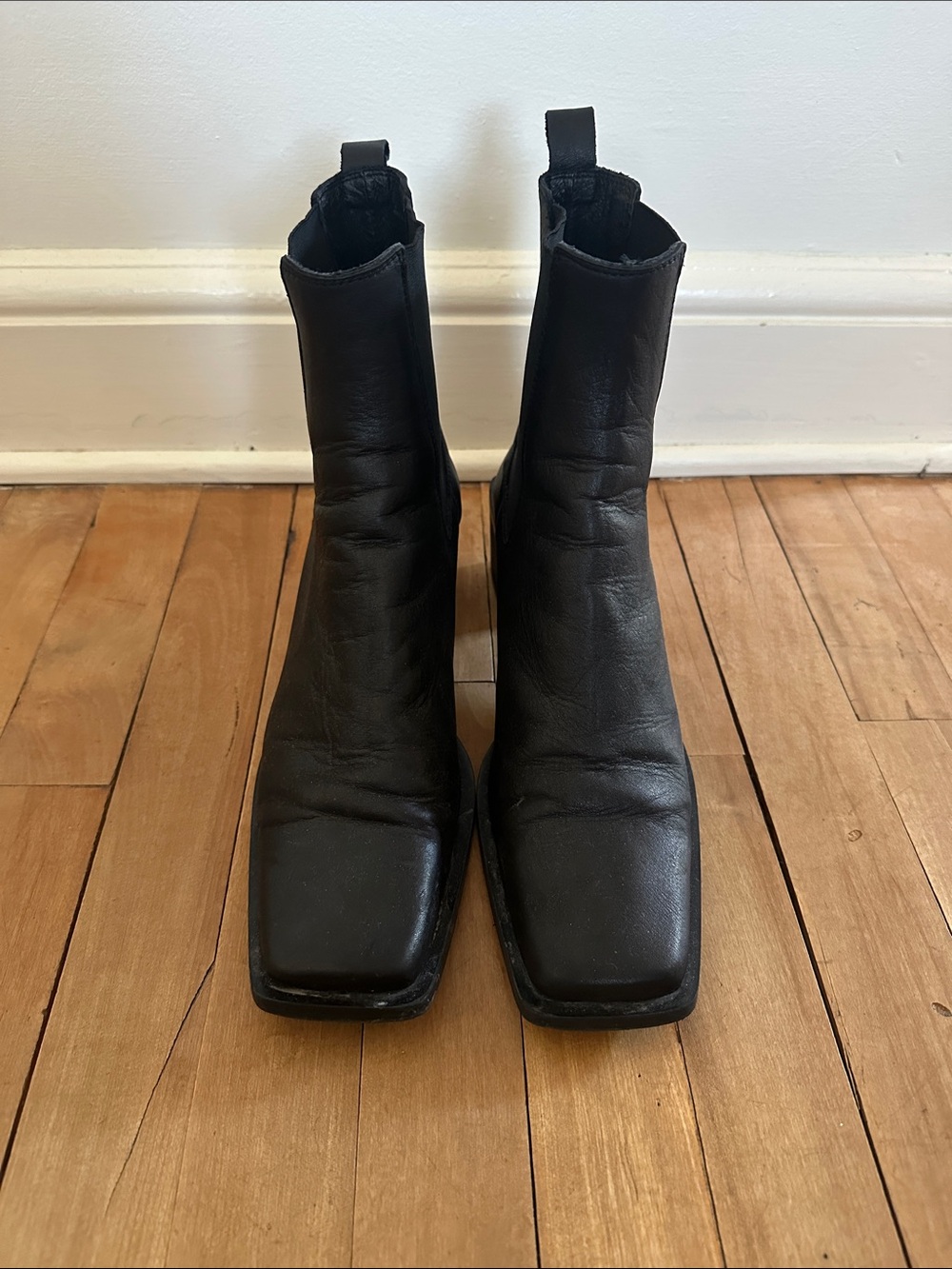 L’Intervalle Black Square Toe Leather Boots - Picture 2 of 6